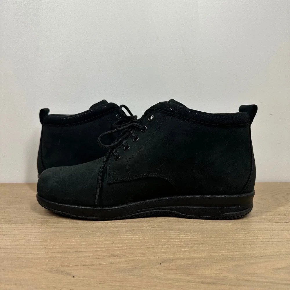 SAS Chukka Boots Mens 9 M Black Leather Lace Up Comfort Walking Workwear